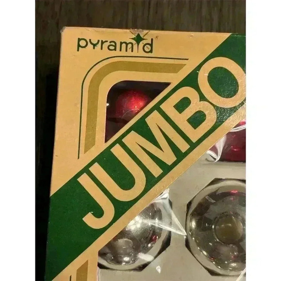 Vintage Pyramid Glass Holiday Christmas tree Ornaments Set of 18 Red & Silver - Picture 5 of 7